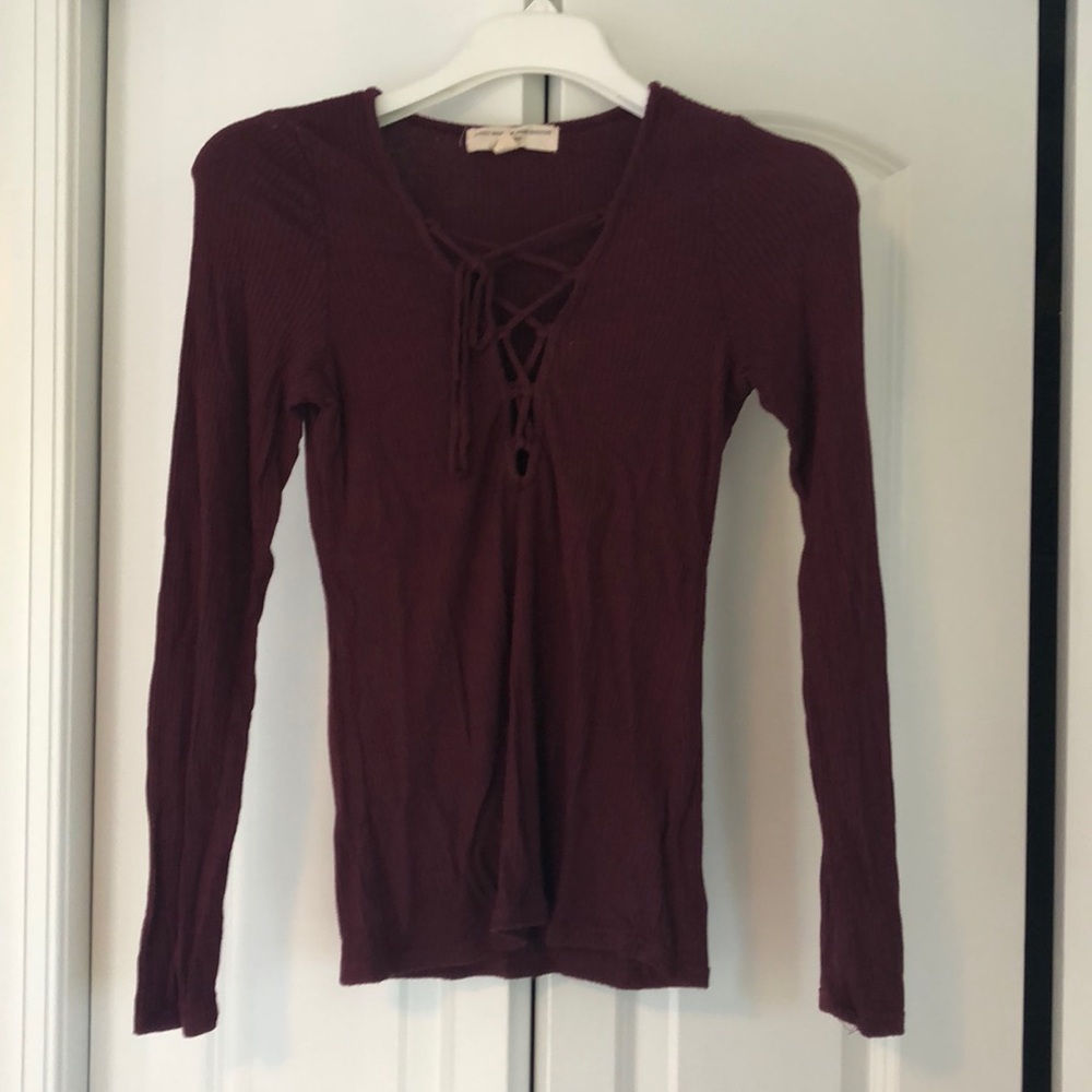 Lace up Urban Outfitters ribbed top